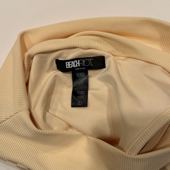 NWOT Beach Riot Eva Bikini in Tan Checkered Top M and Bottoms L High Waisted Set - Picture 9 of 15